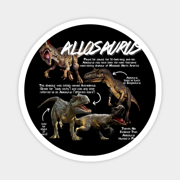 Allosaurus Fun Facts Magnet by Animal Facts and Trivias